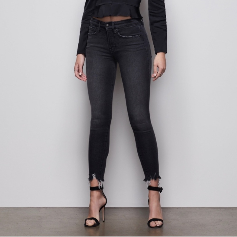 Good American Good legs faded black size 10
